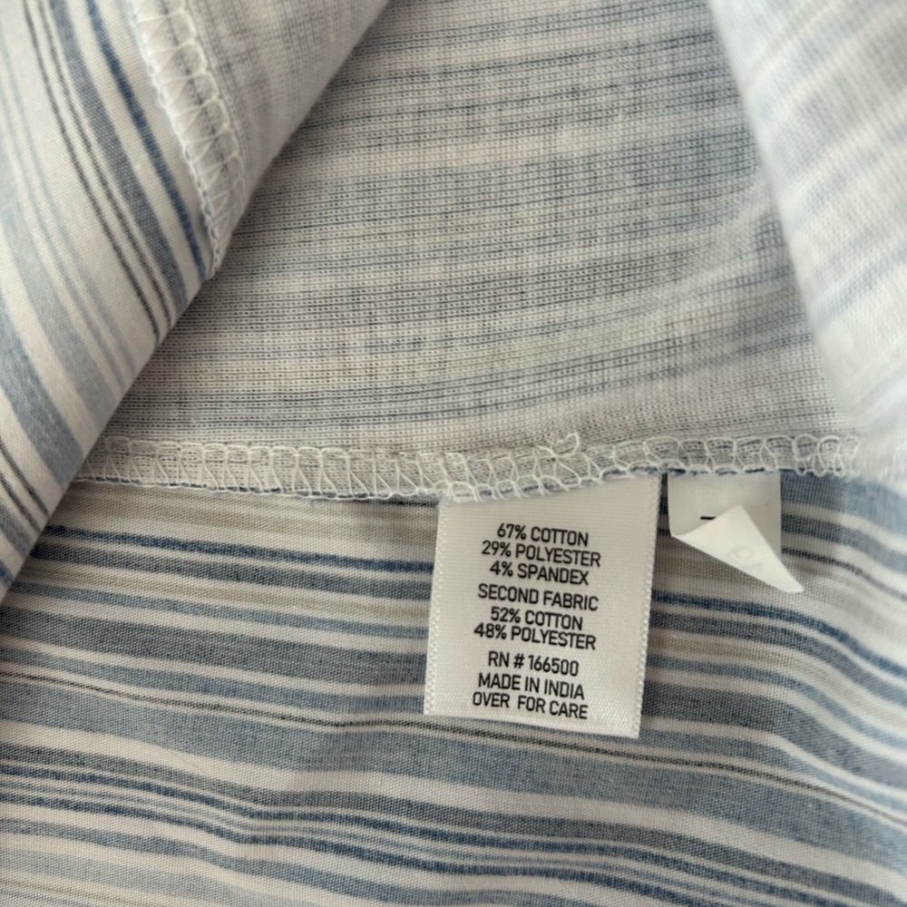 Stylish & Crisp Emily Daniels Blue Striped Women’s Large Shirt - NWOT - Picture 10 of 10